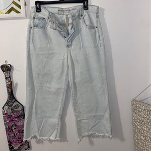American Eagle white wide leg flare jeans
